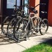 EasyGo Floor Stationary Five Bike Wheel Rack  Indoor – Outdoor Bike Stand - B011DFQW1Q
